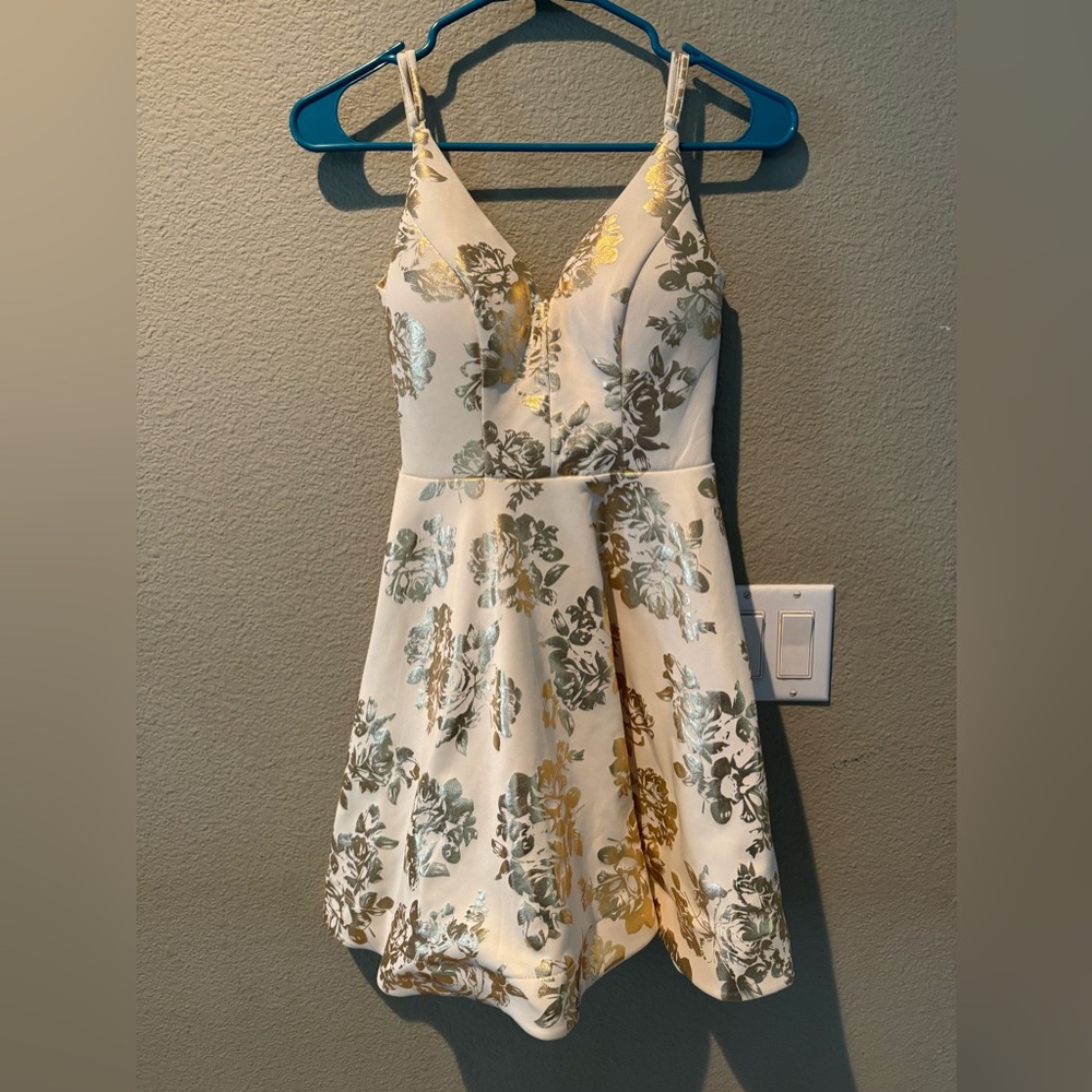 B Darlin cream evening dress